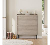 Garvee Organizador Compacto De Zapatos De Madera - Zapatero con 2-3 Cajones Abatibles y Estante Ajustable - Diseño Discreto y Eficiente para 12-16 Pares - Mueble Ideal para Entrada, Pasillo y Salón