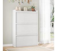 Garvee Organizador Compacto De Zapatos De Madera - Zapatero con 2-3 Cajones Abatibles y Estante Ajustable - Diseño Discreto y Eficiente para 12-16 Pares - Mueble Ideal para Entrada, Pasillo y Salón