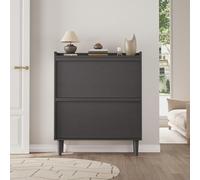 Garvee Organizador Compacto De Zapatos De Madera - Zapatero con 2-3 Cajones Abatibles y Estante Ajustable - Diseño Discreto y Eficiente para 12-16 Pares - Mueble Ideal para Entrada, Pasillo y Salón