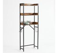 Garvee Organizador de baño sobre Inodoro de 3 Niveles - Estante Independiente de Madera con portarrollos y Ganchos - Ahorro de Espacio para baño - Ideal para Almacenamiento y Orden - Color Madera