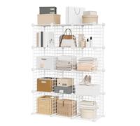 Garvee Organizador Modular De Alambre De 12 Cubos para Armario - Estantería De Almacenamiento con Estantería Cúbica DIY para Dormitorio, Oficina, Sala De Estar, 94 x 32 x 97 cm, Color Negro