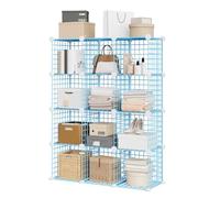 Garvee Organizador Modular De Alambre De 12 Cubos para Armario - Estantería De Almacenamiento con Estantería Cúbica DIY para Dormitorio, Oficina, Sala De Estar, 94 x 32 x 97 cm, Color Negro