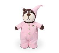 Garvee Oso de Peluche Hans con Pijama de Tela de Punto y Felpa Suave, Muñeco de Trapo Rosa para Bebés y Niños, Juguete Infantil para Abrazar y Decorar Habitación, 30 cm de Altura, Lavable y Seguro