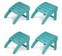 Garvee Pack de 4 Reposapiés para Silla Adirondack de Exterior, Otomana de Jardín de HDPE Resistente a la Intemperie, Taburete Ergonómico para Patio y Terraza con Drenaje, 48x40x33 cm, Azul
