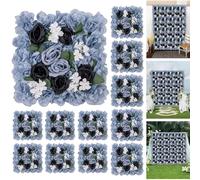 Garvee Panel de pared de flores artificiales de lujo, 12 piezas de hermoso telón de fondo floral de seda 3D para bodas, baby shower, cabina de fotos de fiesta, cumpleaños y decoración del hogar
