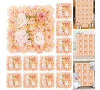 Garvee Panel de pared de flores artificiales de lujo, 12 piezas de hermoso telón de fondo floral de seda 3D para bodas, baby shower, cabina de fotos de fiesta, cumpleaños y decoración del hogar
