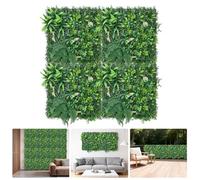 Garvee Panneaux muraux de plantes artificielles réalistes, décoration intérieure/externeérieur - Effet Verdure naturelle, Protection UV, facile à entretenir - Lot de 4 pièces, 50x50cm