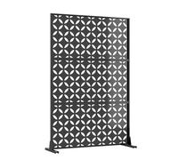 Garvee Pantalla de privacidad de metal con soporte, 74 pulgadas de alto x 47.2 pulgadas de ancho, paneles divisores decorativos para exteriores, división de patio independiente para terraza, balcón