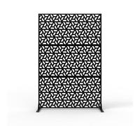 Garvee Pantalla De Privacidad Exterior De Metal 180x120 Cm - Panel Louvered Antioxidante y Autoportante - Divisor Decorativo Moderno De 3 Piezas para Jardín, Terraza y Balcón