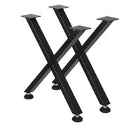 Garvee Patas de mesa de centro de metal resistentes, patas de escritorio industriales de 48 x 46 cm para bricolaje, modernas patas de mesa de acero negro para mesa de comedor, banco, banco de trabajo