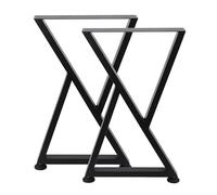 Garvee Patas de mesa de centro de metal resistentes, patas de escritorio industriales de 71 x 46 cm para bricolaje, modernas patas de mesa de acero negro para mesa de comedor, banco, banco de trabajo