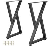 Garvee Patas de mesa de centro de metal resistentes, patas de escritorio industriales de 71 x 51 cm para bricolaje, patas de mesa modernas de acero negro para mesa de comedor, banco, banco de trabajo