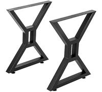 Garvee Patas de mesa de centro de metal resistentes, patas de escritorio industriales de 71 x 61 cm para bricolaje, modernas patas de mesa de acero negro para mesa de comedor, banco, banco de trabajo