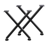 Garvee Patas de mesa de centro de metal resistentes, patas de escritorio industriales de 71 x 64 cm para bricolaje, modernas patas de mesa de acero negro para mesa de comedor, banco, banco de trabajo