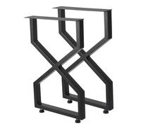 Garvee Patas De Mesa De Metal Industrial De Alta Resistencia - Soporte De Acero Negro para Comedor, Café, Escritorio, Banco, Mesas De Jardín, Muebles De Bricolaje, Diseño Rústico Moderno - Juego De 2