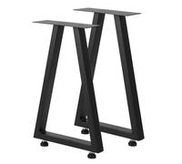 Garvee Patas De Mesa De Metal Industrial De Alta Resistencia - Soporte De Acero Negro para Comedor, Café, Escritorio, Banco, Mesas De Jardín, Muebles De Bricolaje, Diseño Rústico Moderno - Juego De 2