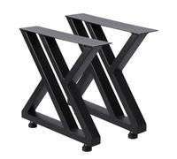 Garvee Patas De Mesa De Metal Industrial De Alta Resistencia - Soporte De Acero Negro para Comedor, Café, Escritorio, Banco, Mesas De Jardín, Muebles De Bricolaje, Diseño Rústico Moderno - Juego De 2