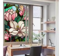 Garvee Película Decorativa De Privacidad para Ventanas - Estilo Vintage Floral, Protección UV, Control Térmico, Estática Removible - para Hogar y Baño