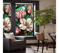 Garvee Película Decorativa De Privacidad para Ventanas - Estilo Vintage Floral, Protección UV, Control Térmico, Estática Removible - para Hogar y Baño