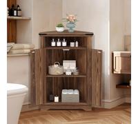 Garvee Pequeño Armario de Esquina con Puertas de Granero y Estante Ajustable, Mesa de baño Estilo Granja con Almacenamiento para Espacios pequeños, Cocina, Sala de Estar