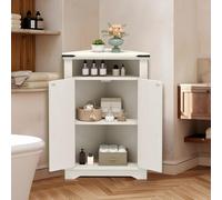Garvee Pequeño Armario De Esquina con Puertas De Granero y Estante Ajustable, Mesa De Baño Estilo Rústico con Almacenamiento para Espacios Pequeños, Cocina, Sala
