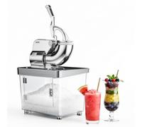 Garvee Picadores de Hielo Comercial 300W, Doble Cuchilla 300kg/h, Plateado