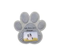 Garvee - Piedra conmemorativa para animales de compañía con trazado digital de pata - Marco de fotos de resina realista - Uso interior/exterior - Homenaje y recuerdo después de la pérdida de un perro