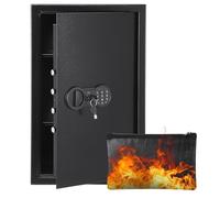 Garvee - Pintura de pared segura - Acero resistente, ignífugo y resistente al agua - Doble llave y bloqueo digital - Ideal plata, joyas, documentos, pasaportes, tamaño FD-2535HC 600×380×310mm