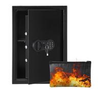 Garvee - Pintura de pared segura - Acero resistente, ignífugo y resistente al agua - Doble llave y bloqueo digital - Ideal plata, joyas, documentos, pasaportes, tamaño FD-2535HC 500×350×310mm