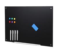 Garvee Pizarra de Cristal Magnética de Borrado en Seco para Pared Sin Marco Pizarra de Vidrio Templado Profesional con Bandeja Rotuladores Borrador e Imanes Fuertes Oficina Hogar 90x60 cm negra