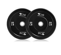 Garvee Placas de pesas de goma, placas de parachoques de 2 pulgadas para entrenamiento y levantamiento de pesas, 25 libras, juego de pesas duraderas para hombres y mujeres, equipo de levantamiento de