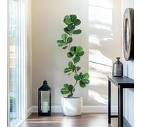 Garvee Planta Artificial Ficus Lyrata, Higuera Lira de 180 cm con Maceta Incluida, Árbol Decorativo de Plástico Realista para Interior Salón Hogar y Terraza Exterior
