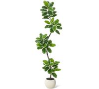 Garvee Plantas Artificiales de 180 cm, Plantas Falsas de higuera Artificial con Maceta Blanca, árbol Artificial, Plantas de plástico Grandes, Plantas Artificiales para Interior y Exterior, habitación