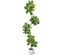 Garvee Plantas Artificiales de 210 cm, Plantas Falsas de higuera Artificial con Maceta Blanca, árbol Artificial, Plantas de plástico Grandes, Plantas Artificiales para Interior y Exterior, habitación