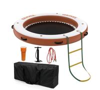 Garvee Plataforma Flotante Inflable Drop Stitch, Superficie EVA Antideslizante con Escalera, Plataforma Náutica Resistente para Lagos, Piscinas y Playas, Ideal para Adultos y Actividades Acuáticas