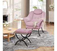 Garvee Poltrona Relax ergonomica con poggiapiedi pieghevole - Design Moderno in velluto con braccioli e tasca Laterale - Ideale per soggiorno, Camera da letto, piccoli spazi - Perfetta Come sedia da