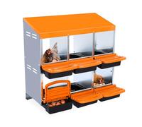 Garvee Ponederos para Gallinas - 6 Huecos de Acero Galvanizado Antióxido - Tapa Extraíble - Fácil Limpieza y Recolección De Huevos - con Posadero para Gallineros y Granjas