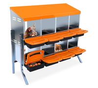 Garvee Ponederos para Gallinas - 8 Huecos de Acero Galvanizado Antióxido - Tapa Extraíble - Fácil Limpieza y Recolección De Huevos - con Posadero para Gallineros y Granjas