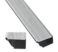Garvee Protector de Canalones de Aluminio de 12,7 cm x 63,4 m, Rejilla Antihojas para Drenaje de Tejado, Malla de Filtración con Tijeras y Guantes, Filtro de Bajante de Lluvia para Tejas y Canaleta