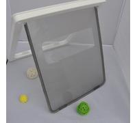 Garvee - Puerta abatible para mascotas segura - Catera silenciosa en puerta mosquitera - Entrada/Salida libre - Montaje fácil - para perros medianos y grandes - Blanco - Tamaño: 46 x 36 cm