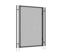 Garvee Puerta de seguridad para valla de piscina, puerta individual extraíble con cerradura de 4 x 2 pies, marco de aluminio, malla de PVC de lámina sintética, fácil de instalar, para piscinas