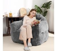 Garvee Puff Sofá de Felpa Suave con Relleno de Espuma - Puf Cuadrado 100% Poliéster para Salón Dormitorio Sala de Juegos - 130x105x85 cm (Gris Oscuro)