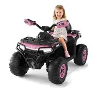 Garvee Quad eléctrico de 12 V para niños con Mando a Distancia, Tractor de Asiento Infantil con música, claxon y Funciones USB, vehículo Infantil con Faro, Adecuado para 3-6 años,Rosa