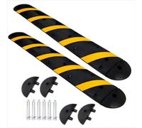 Garvee - Rampa de paso de cables de 2 canales, capacidad 30T, goma antideslizante, fijación fácil, ideal carreteras, aparcamientos, escuelas, almacenes