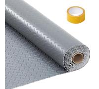 Garvee Rollo de estera de goma, 2,3 x 6 m, PVC, resistente, tapete protector de suelo antideslizante con placa de diamante, protector de suelo impermeable de 2,2 mm de grosor, para taller, gimnasio