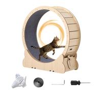Garvee Rueda para gatos, rueda de ejercicio de 110 cm para gatos de interior, ruedas para correr con alfombra extraíble para correr, caminar, pérdida de peso y salud para una vida útil más larga del
