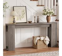Garvee Rustic Farmhouse Console Table 70.9" - Long Narrow Rectangular Sofa Side Table for Entryway, Hallway, or Living Room - Modern Wooden Accent Furniture, Easy Assembly, Grey