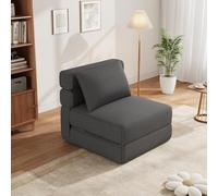 Garvee Silla Cama Convertible Moderna, Sofá Cama Plegable de Espuma Viscoelástica con Almohada Mejorada, Sofá de Suelo Sin Brazos para Salón y Dormitorio, 83×67×65 cm, Gris Oscuro