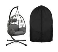 Garvee Silla Colgante de Huevo Plegable con Soporte Metálico Robusto, Cojines Impermeables Lavables y Funda Protectora para Jardín Terraza Balcón y Salón, Capacidad de Carga Máxima 150kg [Gris]