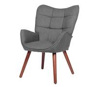 Garvee Silla de Descanso Moderna tapizada - Estilo Mid-Century - Respaldo Alto - Patas de Madera Maciza - Adecuada para Cocina, Comedor, Sala o Restaurante - Color Gris Oscuro
